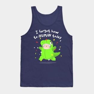 How to human - Dinosaur Funny Costume - Crazy Kid Tank Top